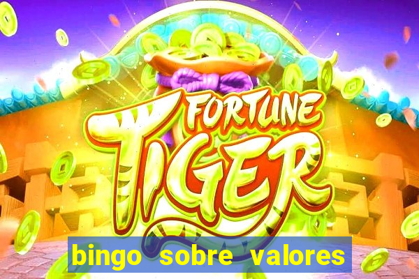 bingo sobre valores para imprimir